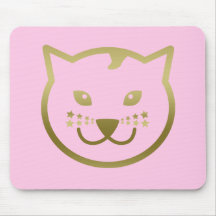 Faux Gold Cat Face - Aangepaste achtergrondkleur