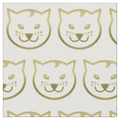 Faux Gold Cat Face - Aangepaste achtergrondkleur Stof (Close Up)