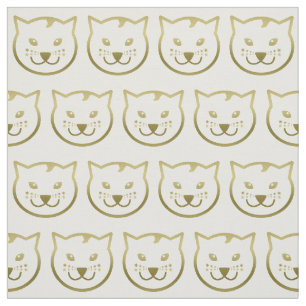Faux Gold Cat Face - Aangepaste achtergrondkleur Stof