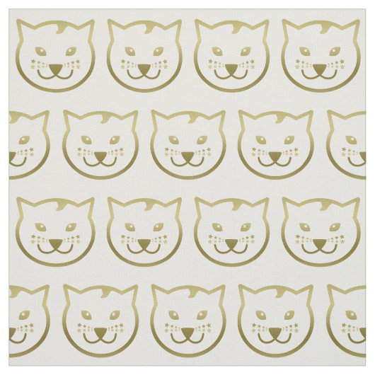 Faux Gold Cat Face - Aangepaste achtergrondkleur Stof (Swatch)