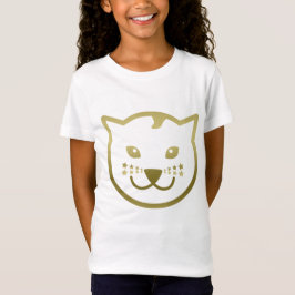 Faux Gold Cat Face - Aangepaste achtergrondkleur T-shirt