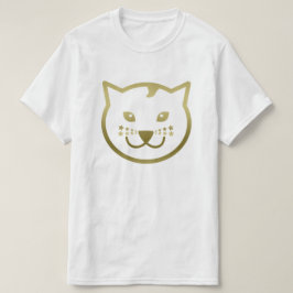 Faux Gold Cat Face - Aangepaste achtergrondkleur T-shirt