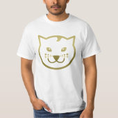 Faux Gold Cat Face - Aangepaste achtergrondkleur T-shirt (Voorkant)