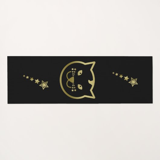 Faux Gold Cat Face - Aangepaste achtergrondkleur Yogamat (Achterkant (horizontaal))