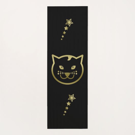 Faux Gold Cat Face - Aangepaste achtergrondkleur Yogamat (Achterkant)