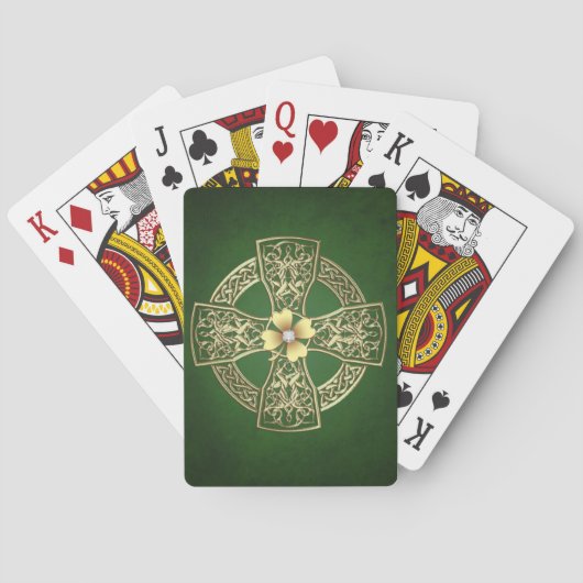 Faux Gold Celtic Cross-speelkaarten Pokerkaarten (Achterkant)