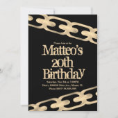 Faux Gold Chain Block Party Hip Hop Invitation Kaart (Voorkant)