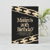 Faux Gold Chain Block Party Hip Hop Invitation Kaart (Staand voorkant)