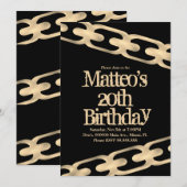 Faux Gold Chain Block Party Hip Hop Invitation Kaart (Voorkant / Achterkant)