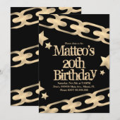 Faux Gold Chain Block Party Hip Hop Star Kaart (Voorkant / Achterkant)