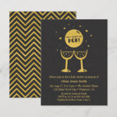 Faux Gold Champagne Glas Klaar voor Pop Baby showe Kaart (Voorkant / Achterkant)