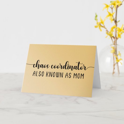 Faux Gold Chaos Coordinator Moederdag Kaart (Gele Bloem)