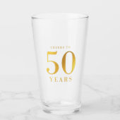 Faux Gold Cheers tot 50 jaar verjaardag Glas (Voorkant)
