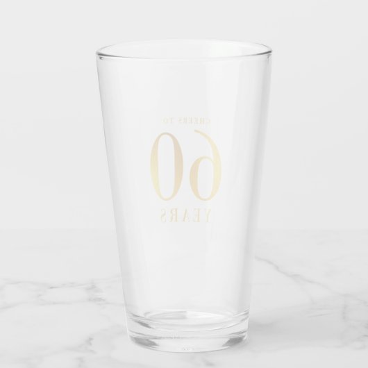 Faux Gold Cheers tot 60 jaar verjaardag Glas (Achterkant)