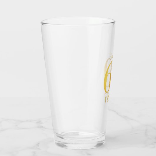 Faux Gold Cheers tot 60 jaar verjaardag Glas (Rechts)