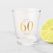 Faux Gold Cheers tot 60 jaar verjaardag Shot Glas (Voorkant)