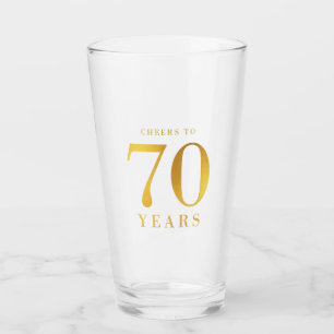 Faux Gold Cheers tot 70 jaar verjaardag Glas