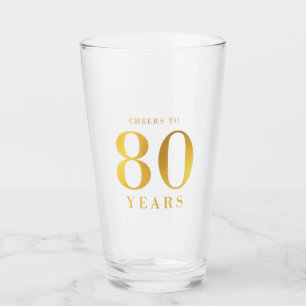 Faux Gold Cheers tot 80 jaar verjaardag Glas