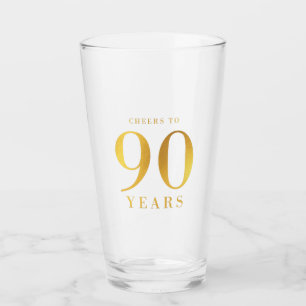 Faux Gold Cheers tot 90 jaar verjaardag Glas