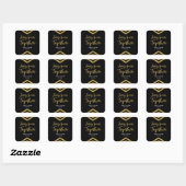 Faux Gold Chevron 40e bruiloft Jubileum Party Vierkante Sticker (Vel)