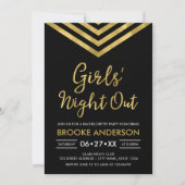 Faux Gold Chevron Bachelorette Girls ' Night Out Kaart (Voorkant)