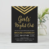 Faux Gold Chevron Bachelorette Girls ' Night Out Kaart (Staand voorkant)
