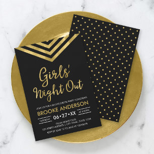 Faux Gold Chevron Bachelorette Girls ' Night Out Kaart