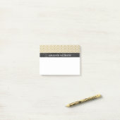 Faux Gold Chevron Stripes Post-it® Notes (Op bureau)