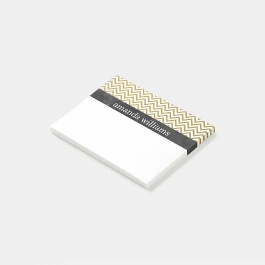 Faux Gold Chevron Stripes Post-it® Notes (Schuin)
