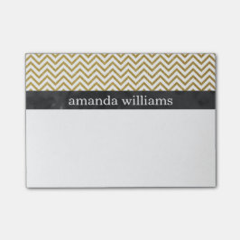 Faux Gold Chevron Stripes Post-it® Notes