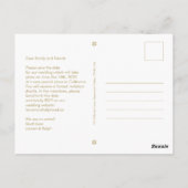 Faux Gold | Chic Minimal Save the Date Photo  Briefkaart (Achterkant)