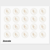 Faux Gold | Chic Simple Initials  Ronde Sticker (Vel)
