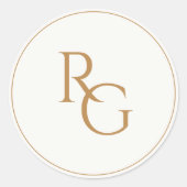 Faux Gold | Chic Simple Initials  Ronde Sticker (Voorkant)
