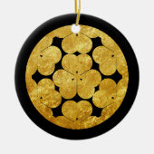 Faux Gold Chosokabe Japan Mon Oosterse Kunst Keramisch Ornament (Voorkant)