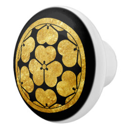  Faux Gold Chosokabe Japan Mon Oosterse Kunst Keramische Knop