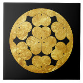  Faux Gold Chosokabe Japan Mon Oosterse Kunst Tegeltje (Voorkant)