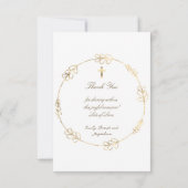 faux gold circle Baptism small thank you card Kaart (Achterkant)