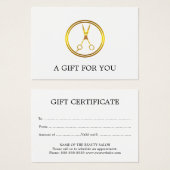 Faux Gold Circle Schaar minimaal Elegant Visitekaartje (Voorkant /achterkant)