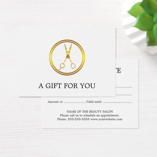 Faux Gold Circle Schaar minimaal Elegant Visitekaartje (Bureau)