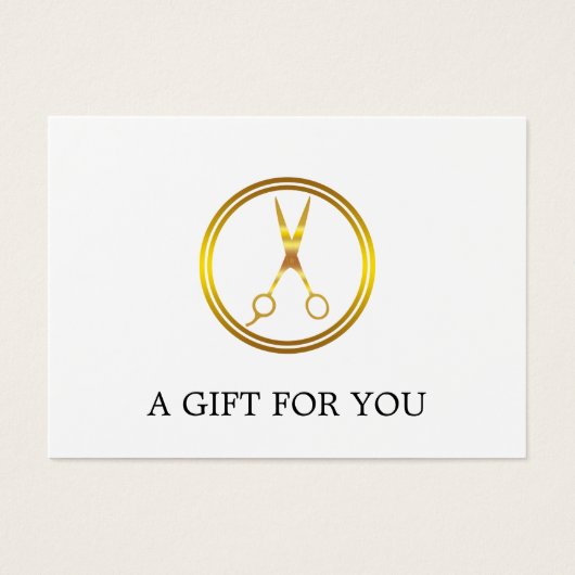 Faux Gold Circle Schaar minimaal Elegant Visitekaartje (Voorkant)