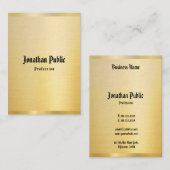 Faux Gold Classic American Text  Sjabloon Visitekaartje (Voorkant / Achterkant)