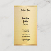Faux Gold Classic Font  Sjabloon Elegant Visitekaartje (Achterkant)