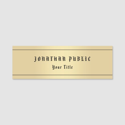 Faux Gold Classic Nostalgische look Oude stijl tek Naamplaatje (Voorkant)