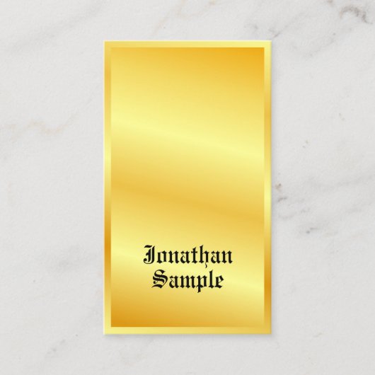 Faux Gold Classic Style Tekst elegante Sjabloon Visitekaartje (Voorkant)