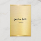 Faux Gold Classic Text  Sjabloon legant Visitekaartje (Voorkant)