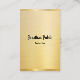 Faux Gold Classic Text  Sjabloon legant Visitekaartje