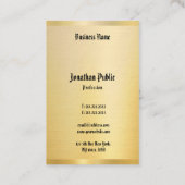 Faux Gold Classic Text  Sjabloon legant Visitekaartje (Achterkant)