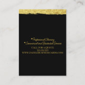 Faux Gold Cleaning Floral Plant Script Logo Visitekaartje (Achterkant)