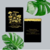 Faux Gold Cleaning Floral Script Logo Visitekaartje