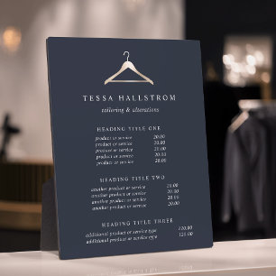 Faux Gold Clothes Hanger Pricing/Services display Fotoplaat